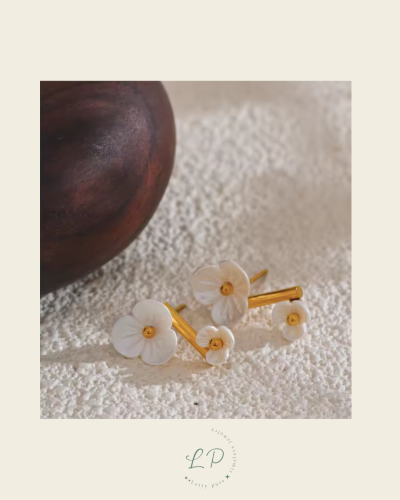 White Flower Earring