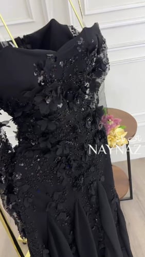 فستان سهرة ورود فخم