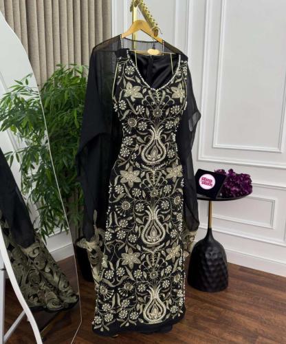 جلابية تطريز لؤلؤ