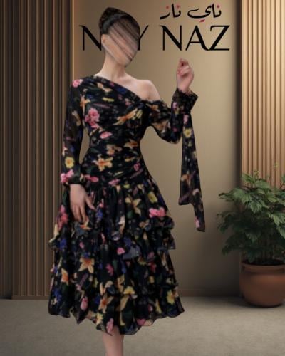 فستان ميدي مشجر طبقات