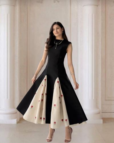 فستان ميدي ورد