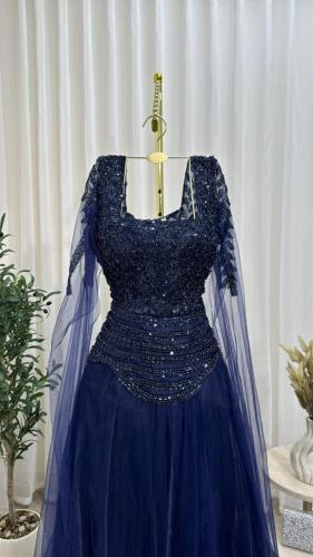 فستان تل كورسيه مطرز