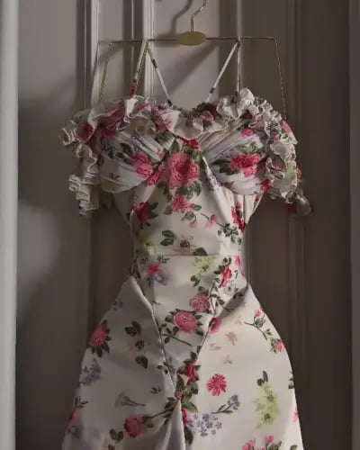 فستان شيفون مشجر