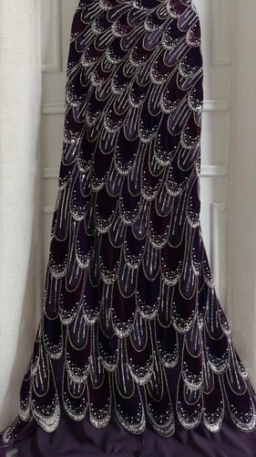 فستان الطاووس مطرز سهرة