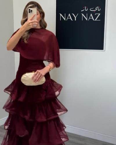 فستان شيفون طبقات كلوش