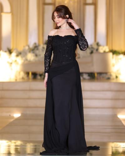 فستان سهرة دانتيل فاخر