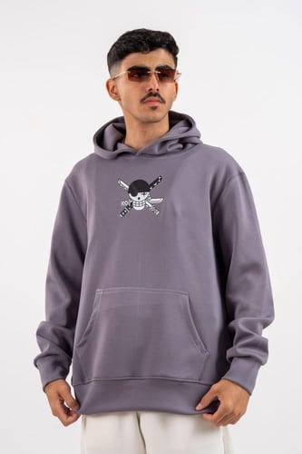 هودي رمادي بتصميم شخصية رورونوا زورو –