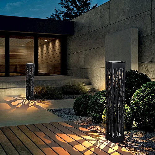 فانوس غرس ارضي حديقة اسود طاقة شمسية 70 سم