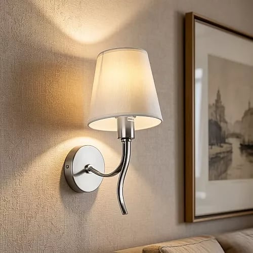 إضاءة لومي نيست جدارية مفرد مودرن شكل فضي وتصميم جميل1L* E14