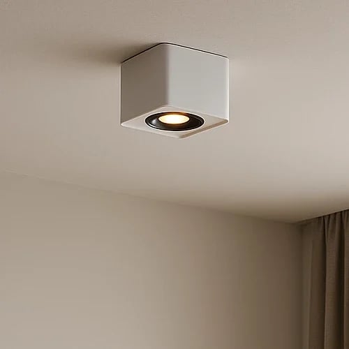 A theft of a non-flashable cylinder, single, square, white with black, GU10 type bulb