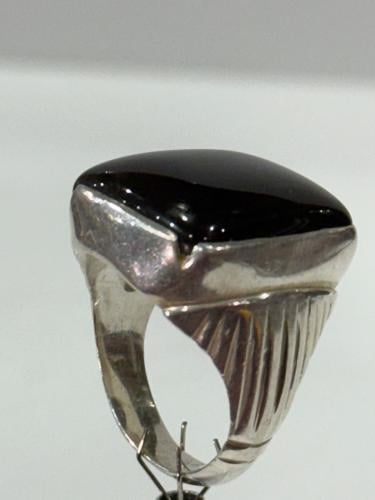 خاتم فضة عقيق مربع