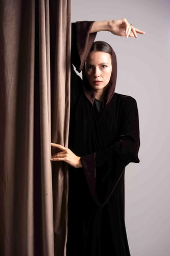 Velvet Mocha Brown Abaya
