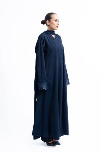 Navy Lace Abaya