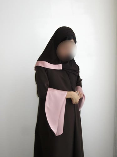 Mocha Pink silk abaya