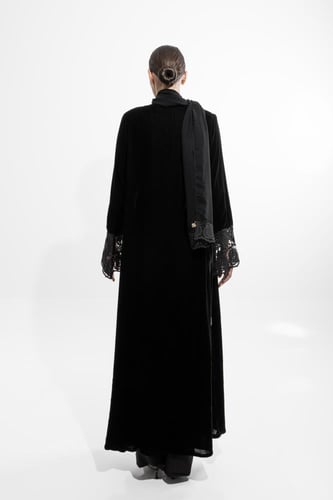 Black Lace Abaya
