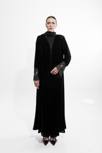 Black Lace Abaya