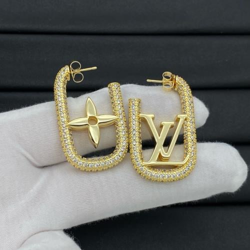 حلق LV كبير ذهبي