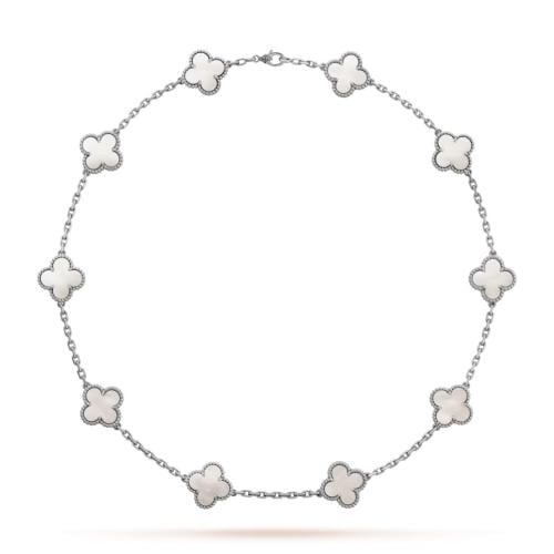 سلسال فان كليف فضي مع الصدف الابيض