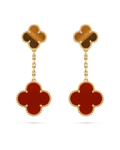 حلق فان كليف ذهبي بلونين