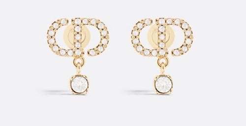 حلق ديور مزين بالزيركون متوسط الحجم