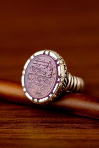 خاتم عقيق يماني منقوش - سورة النصر المباركة - توقي...