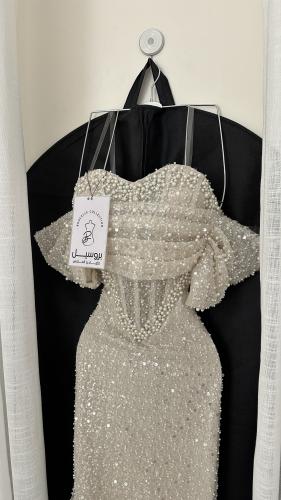 فستان مرام الخامة تطريز خرز ولول انيق