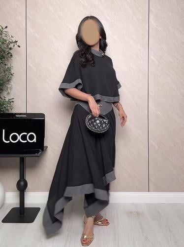 طقم ناعم بلون اسود