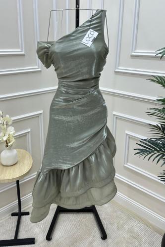 فستان ناعم زيتي