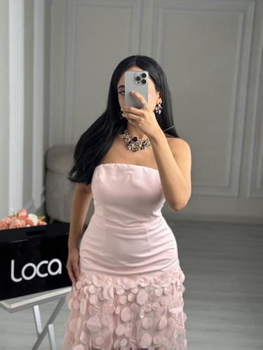 فستان سهره وردي توب