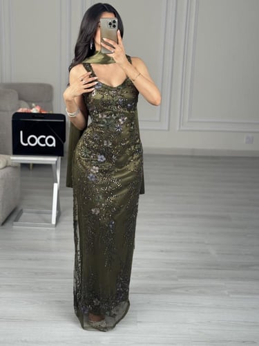 فستان سهره مع شال