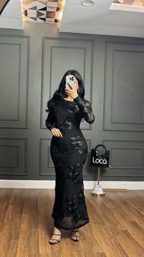 فستان ماسك بلون اسود ملكي من براند لوكا فاشن