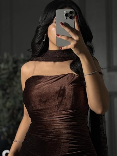 فستان ناعم مع شال