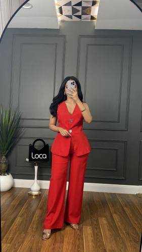طقم رسمي كت باللون الاحمر من لوكا فاشن