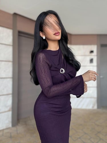 فستان سهره ناعم باللون الموف