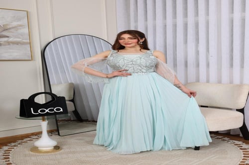 فستان سهره كلوش بتطريز فخم من لوكا فاشن