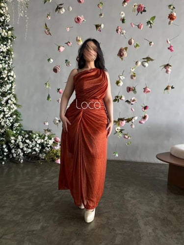 فستان اورنج ناعم انيق