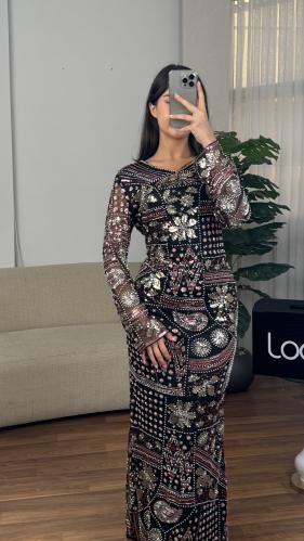 فستان سهره تطريز حذاب باكمام