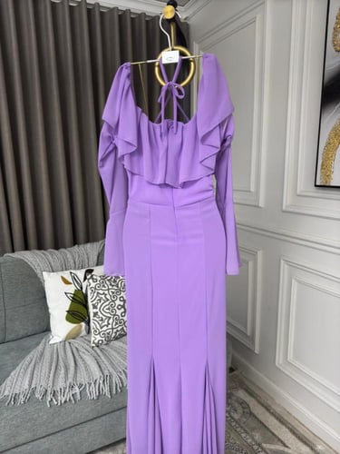 فستان سهره ناعم وانيق بلون موف