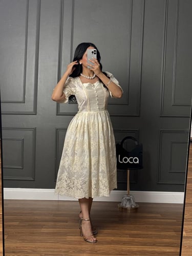 فستان ميدي نص كم من لوكا فاشن