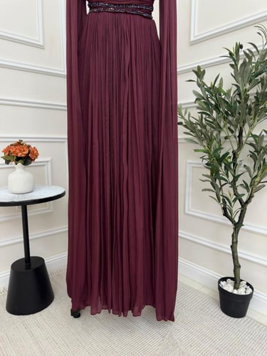 فستان سهره عودي مطرز