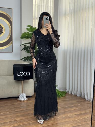 فستان سهره راقي باللون الاسود