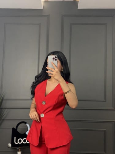 طقم رسمي كت باللون الاحمر من لوكا فاشن