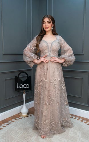 فستان سهره راقي بتطريز فخم وانيق من لوكا فاشن