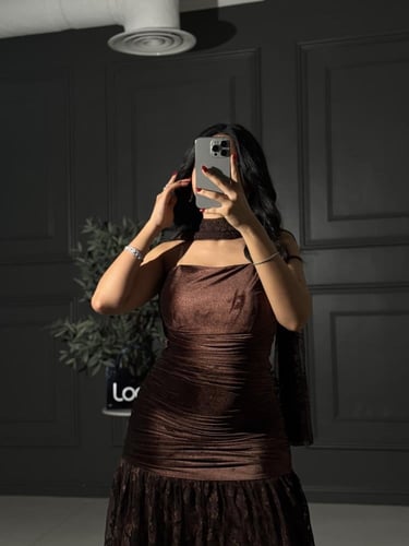 فستان ناعم مع شال