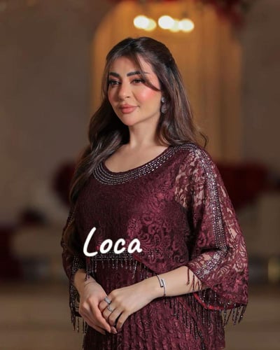 فستان سهره ا مطرز بتصميم مميز