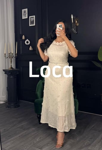 فستان ناعم طويل مع حزام فخم من لوكا فاشن