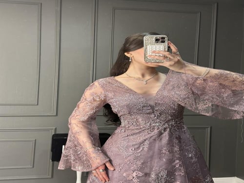 فستان سهره مميز باكمام طويله من لوكا فاشن