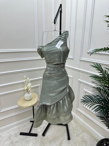 فستان ناعم زيتي