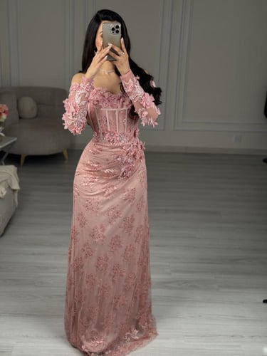 فستان سهره وردي مورد