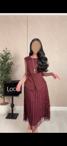 فستان ناعم دانتيل عودي